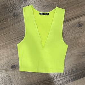 Neon v-neck crop top